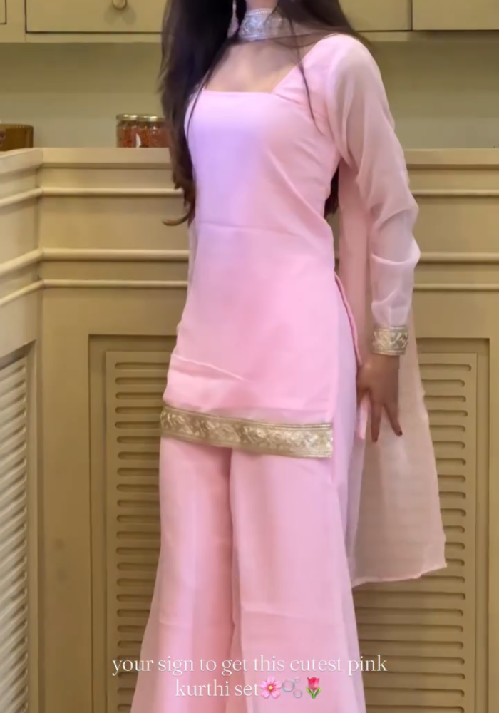 Butter Bloom 90's Vintage  georgette kurti pant dupatta Set