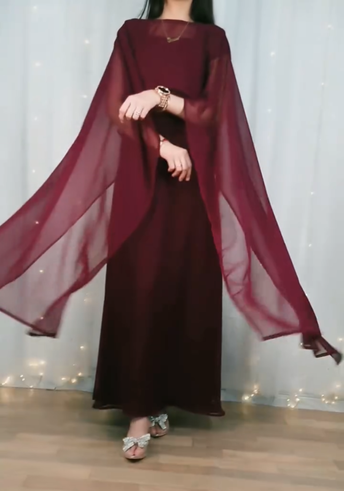 Flow & Flare Georgette Cape Dress