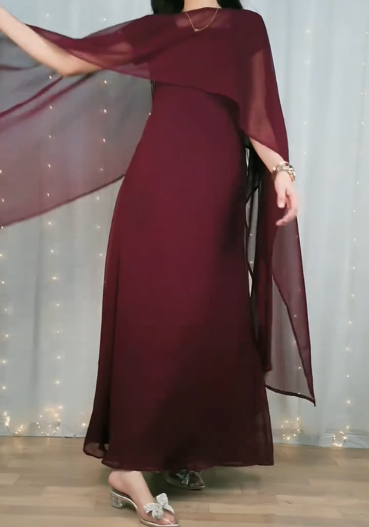 Flow & Flare Georgette Cape Dress