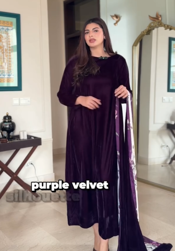 Velvet Royalty • Plum Winter Edition With double-sided dupatta