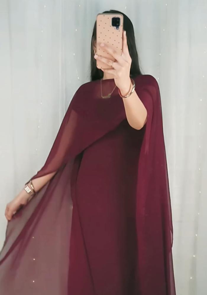 Flow & Flare Georgette Cape Dress