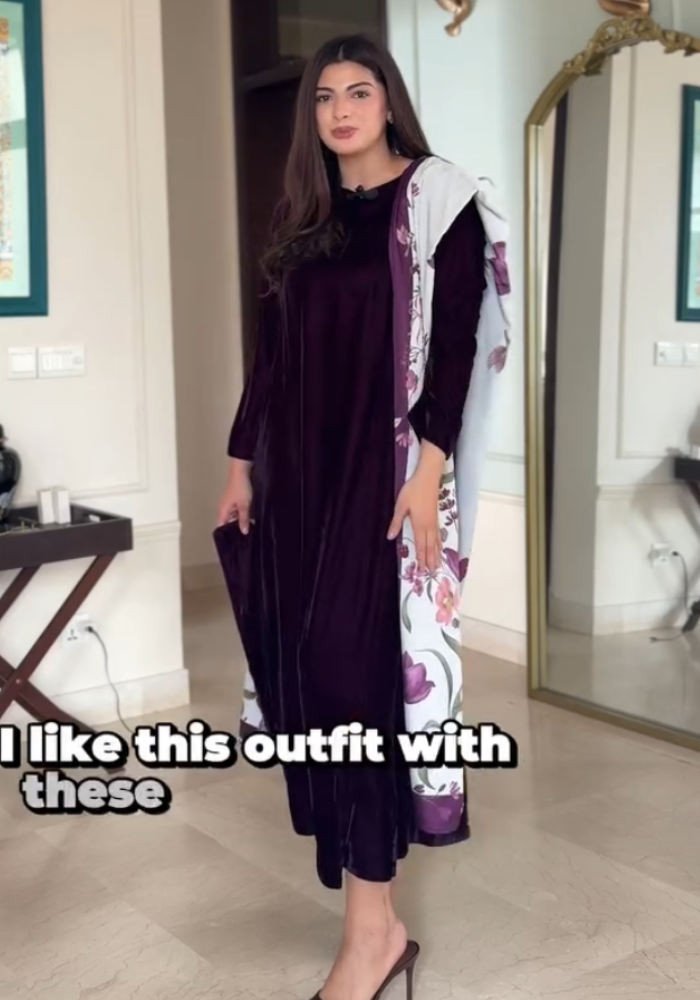 Velvet Royalty • Plum Winter Edition With double-sided dupatta