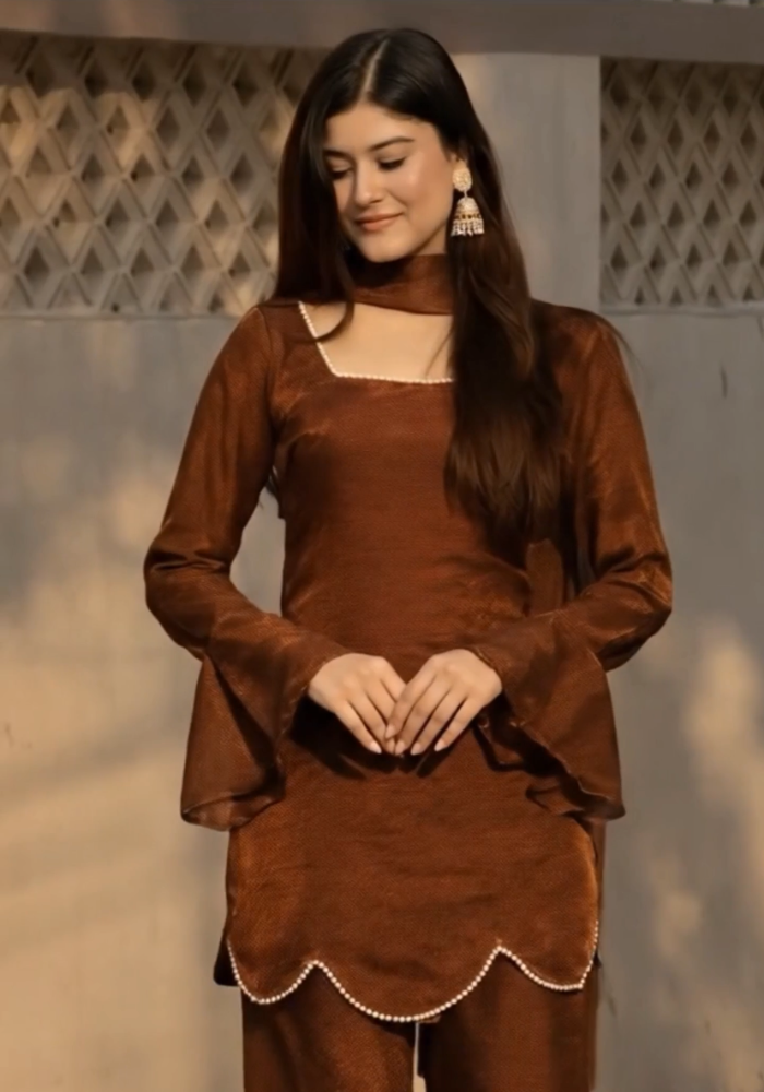 Cocoa Pearl – Jimmy Choo Kurti Pant Dupatta Set