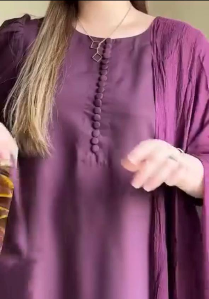 Wine Charm: Stylish Kurta, Pant, and Dupatta Set