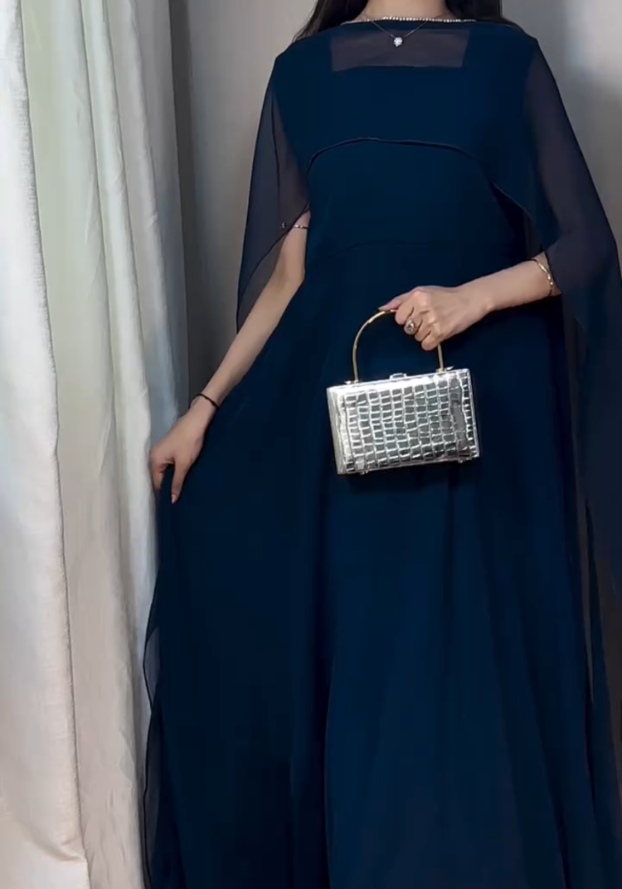 Flow & Flare Georgette Cape Dress