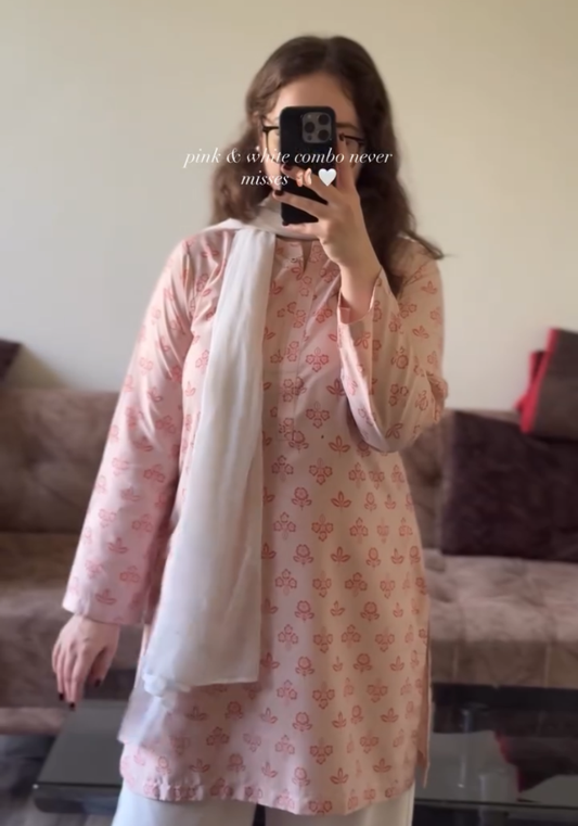 Comfy Aesthetic Kurta Pent Dupatta Set