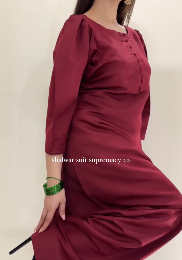 Gul-e-Farshi: Luxe Maroon Farshi Shalwar Set