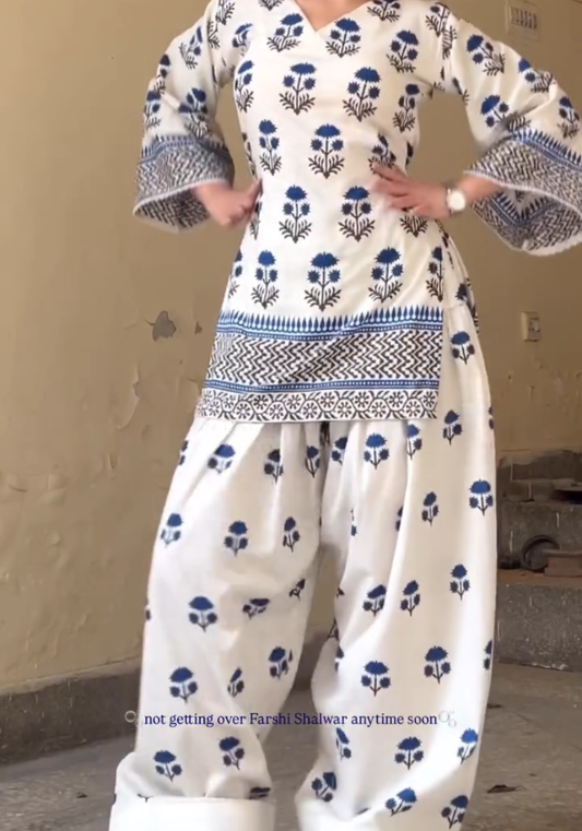 Indigo Bloom Farsi Cotton Set