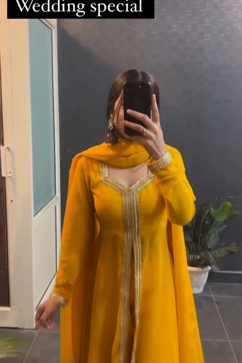 MD Yellow Marvel Gota Lace Affair