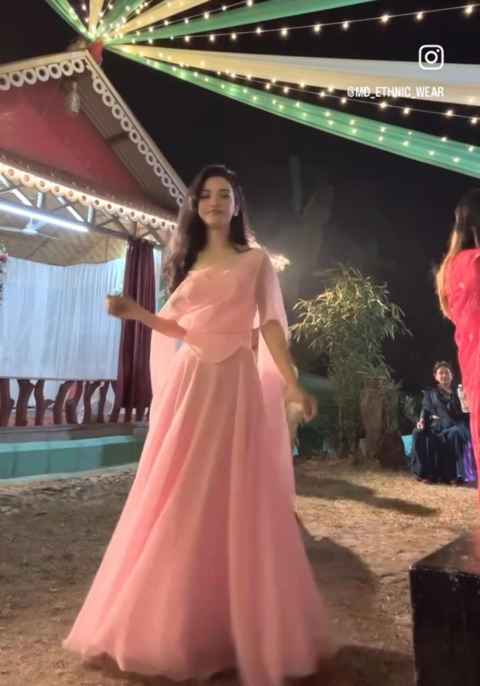 Pearl-Kissed Fairy Georgette Corset Top & Skirt Set