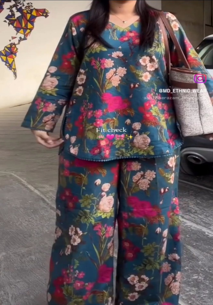 Floral Symphony Digital Print Co Ord Set