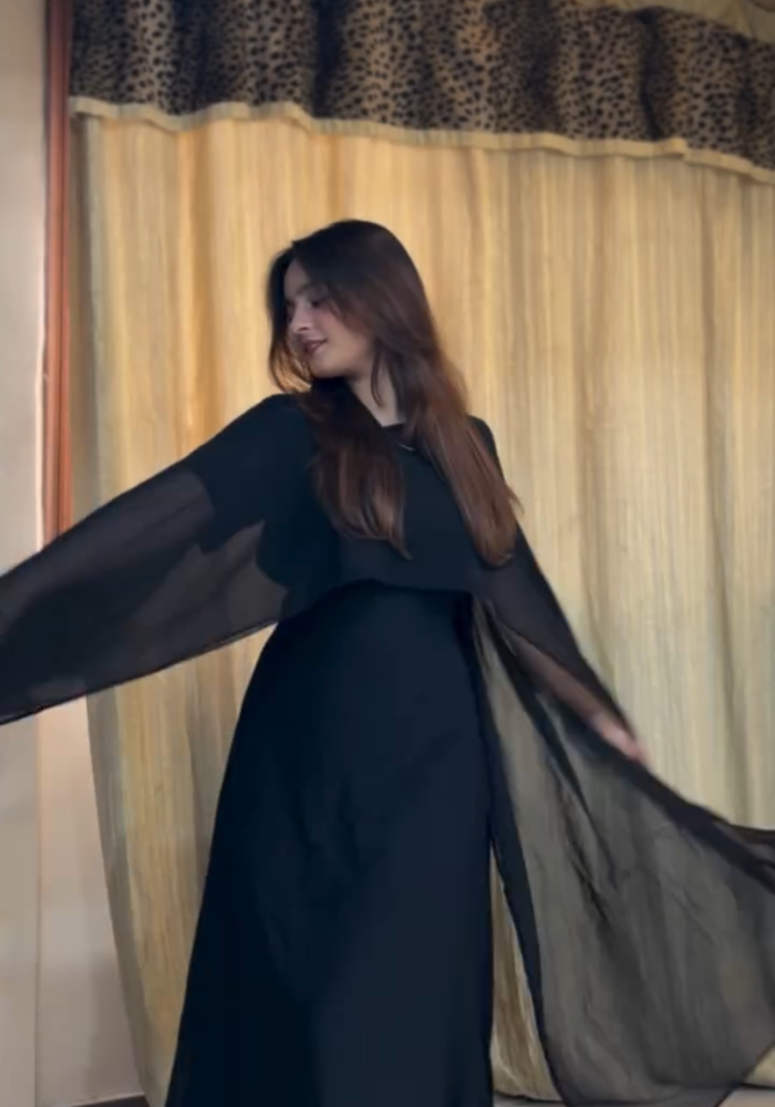 Cape Essence: Modern Grace Georgette Cape Dress
