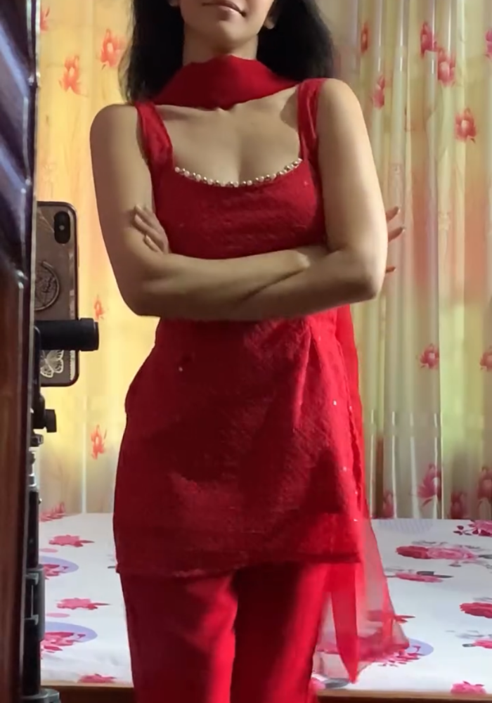 Schiffli embroidered Kurta, Pant and Dupatta Set