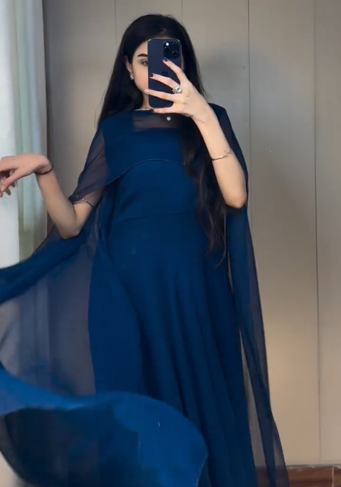 Flow & Flare Georgette Cape Dress