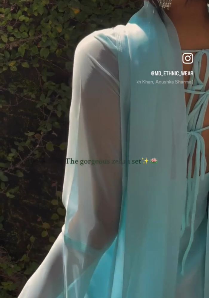 Zehra Set:-  Sky Blue Georgette Suit Set