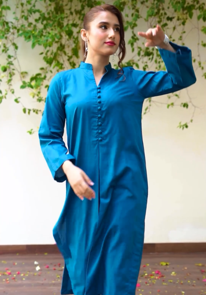 Modern long Kurtis with Button Accents