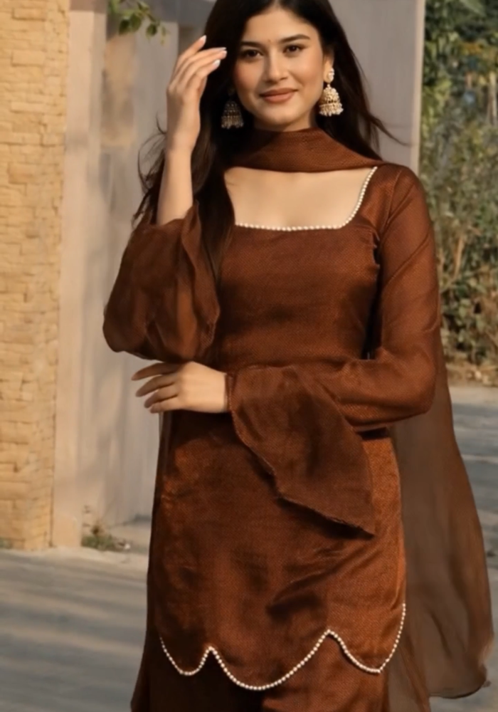 Cocoa Pearl – Jimmy Choo Kurti Pant Dupatta Set
