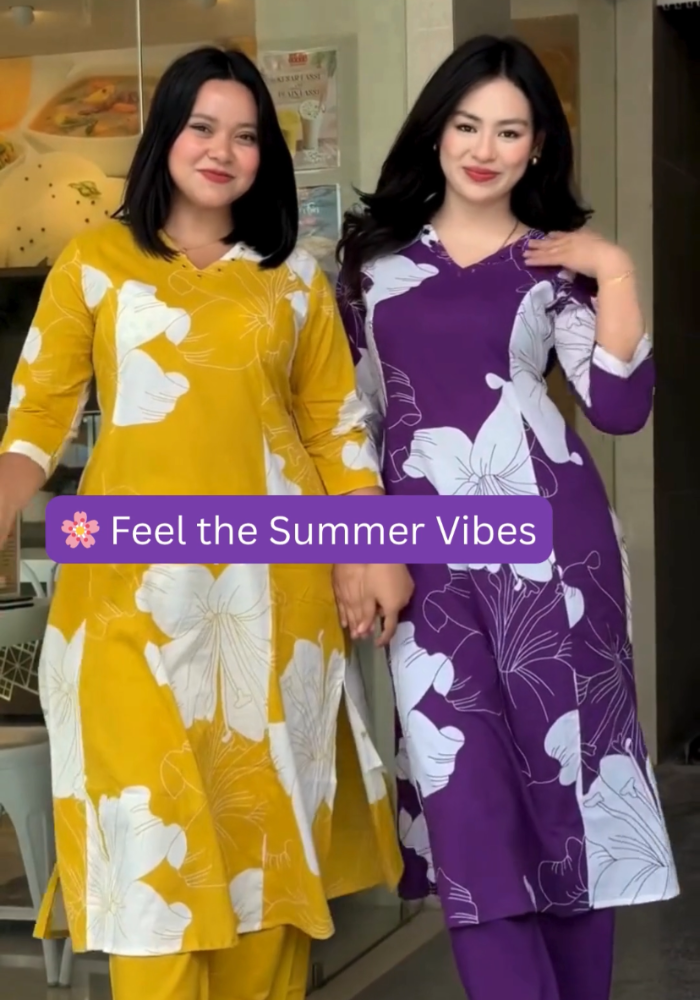 MD Leaf Flower Print Stylish Co-ord Set