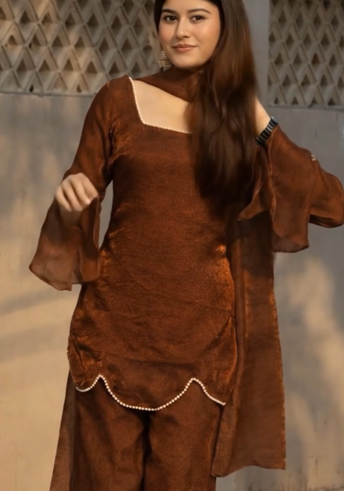 Cocoa Pearl – Jimmy Choo Kurti Pant Dupatta Set