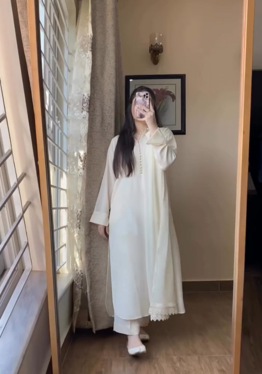 MD Pakistani Kurta Pent with Chiffon Dupatta Set