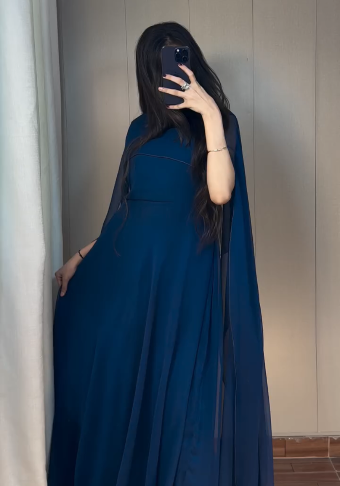 Flow & Flare Georgette Cape Dress Flow & Flare Georgette Cape Dress