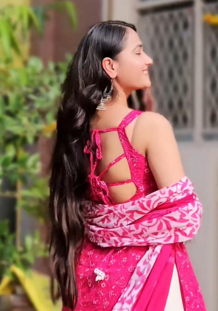 Pink Petals Cotton Kurta Plazo Mulmul Dupatta Set