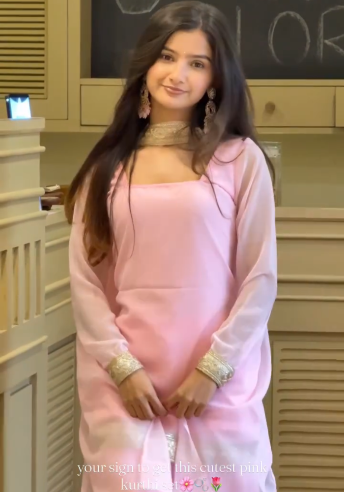 Butter Bloom 90's Vintage  georgette kurti pant dupatta Set