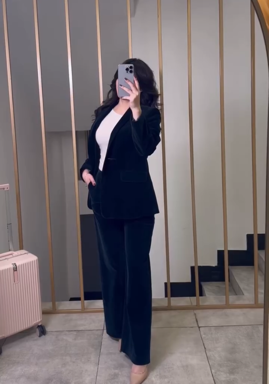 Boss Mode: Premium velvet blazer with pant Suit Set