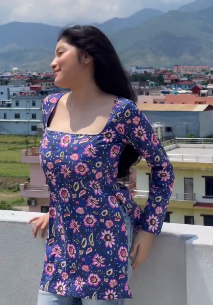 Breezy Pure Cotton Floral Kurti