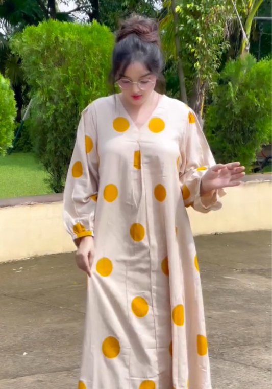 Golden Dots Kurta Pant Set