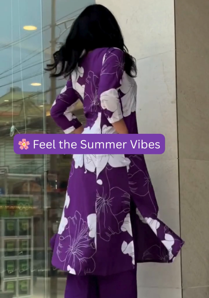 MD Leaf Flower Print Stylish Co-ord Set