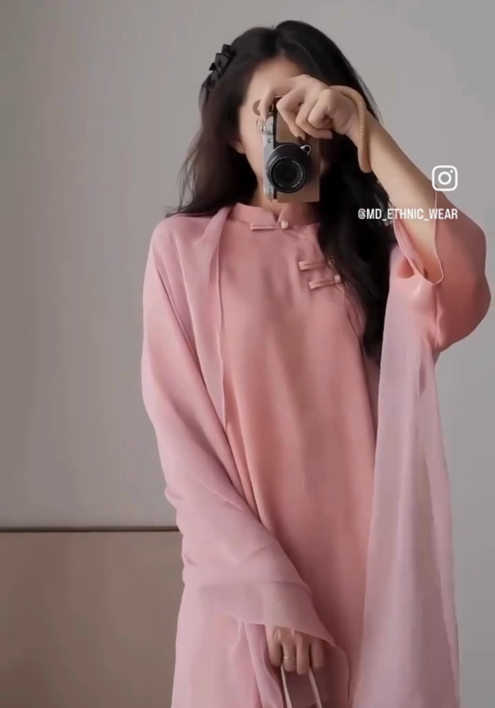 Soft-Girl Aesthetic Georgette Kurta Pant Dupatta Set