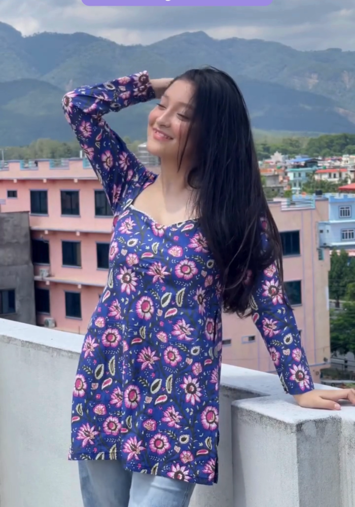 Breezy Pure Cotton Floral Kurti